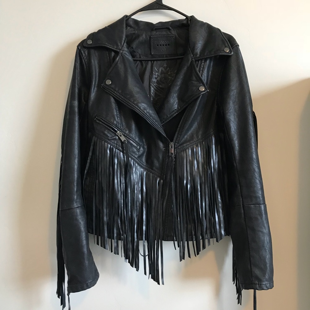 Fringe Vegan Leather Jacket